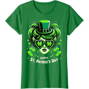 Chignon Happy St Patrick pour filles, enfants, adolescents T-Shirt(Vert Kelly)