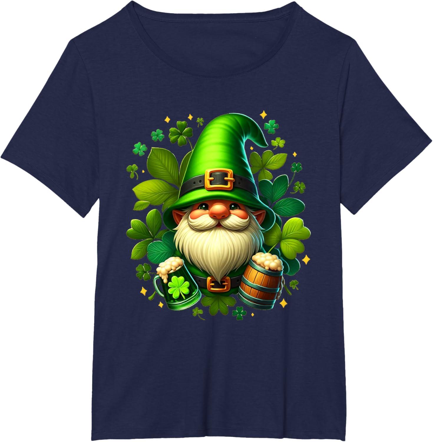 imageGNOME De La Saint Patrick Shamrock St Patricks GNOME TShirtBleu Marine