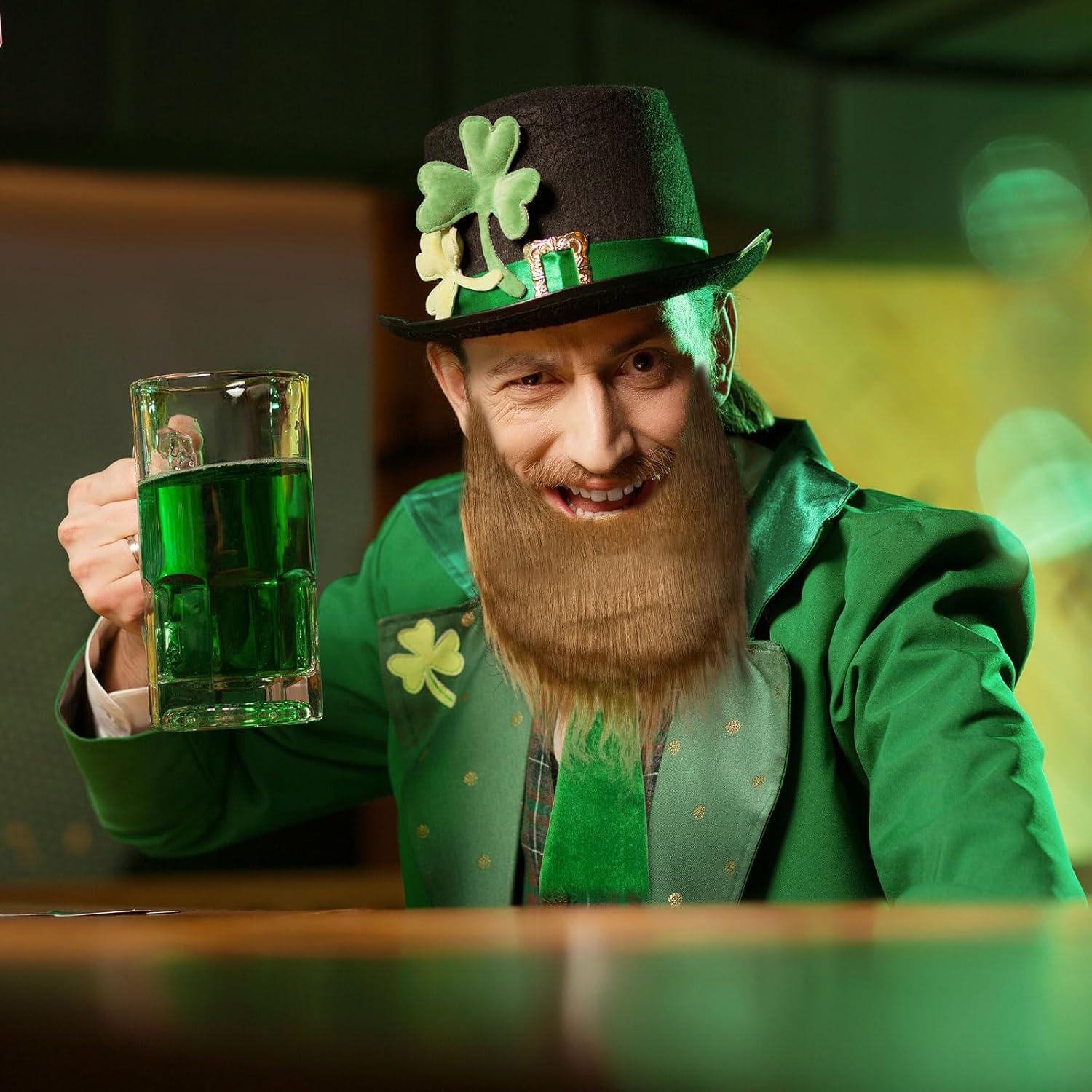 imageLot de 3 accessoires de robe verte dcorations de costume de la SaintPatrick costume de leprechaun nud papillon accessoires de costume de barbe accessoire rtro pour homme et femmeVert