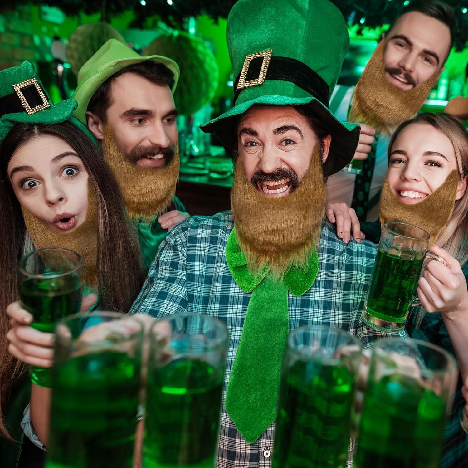 imageLot de 3 accessoires de robe verte dcorations de costume de la SaintPatrick costume de leprechaun nud papillon accessoires de costume de barbe accessoire rtro pour homme et femmeVert