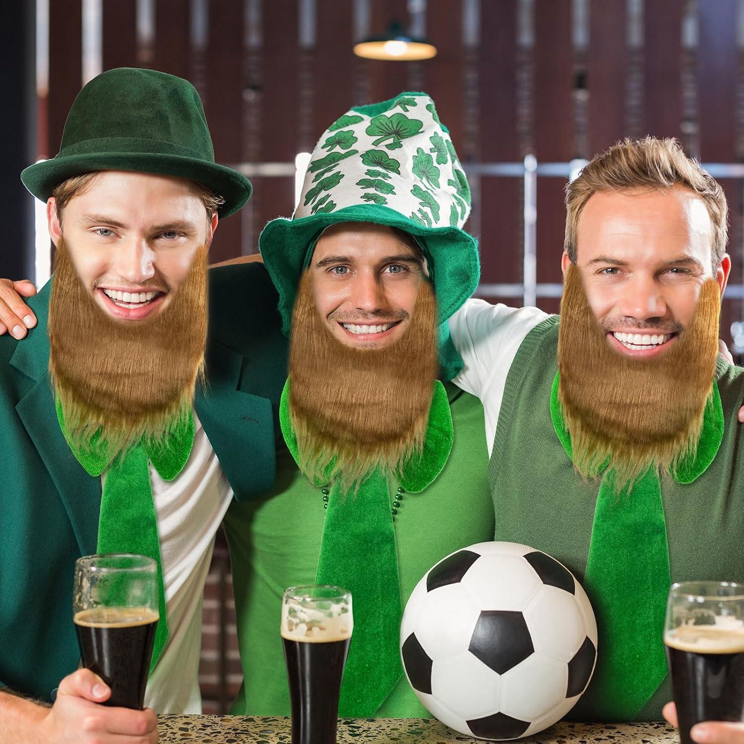 imageLot de 3 accessoires de robe verte dcorations de costume de la SaintPatrick costume de leprechaun nud papillon accessoires de costume de barbe accessoire rtro pour homme et femmeVert
