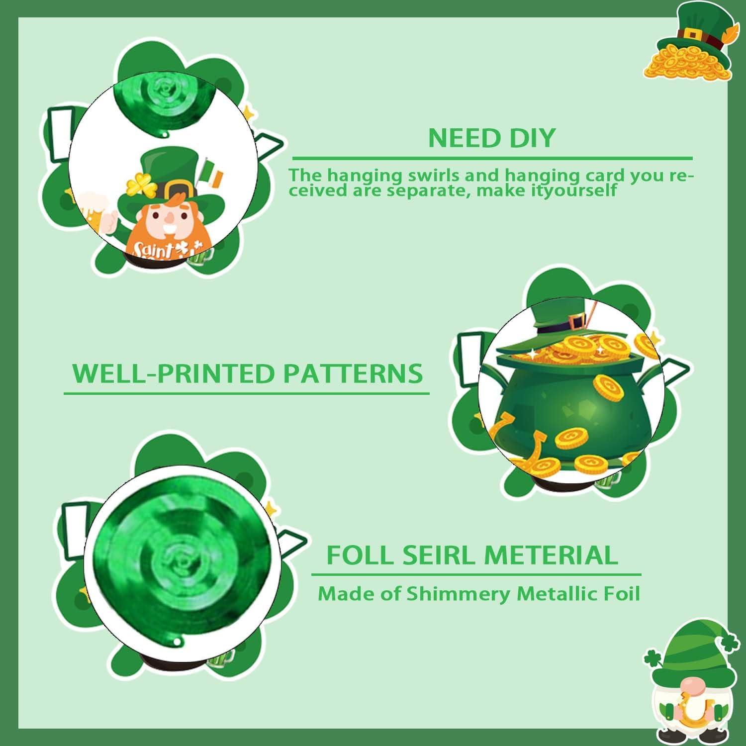 imageSaint Patrick Dcorations de Tourbillon Suspendues 8 Pcs Dcorations de Tourbillon en Feuille de La SaintPatrick ampamp 1 Pcs Bannire St Patricks Day pour Dcorations de Fte de la SaintPatrick