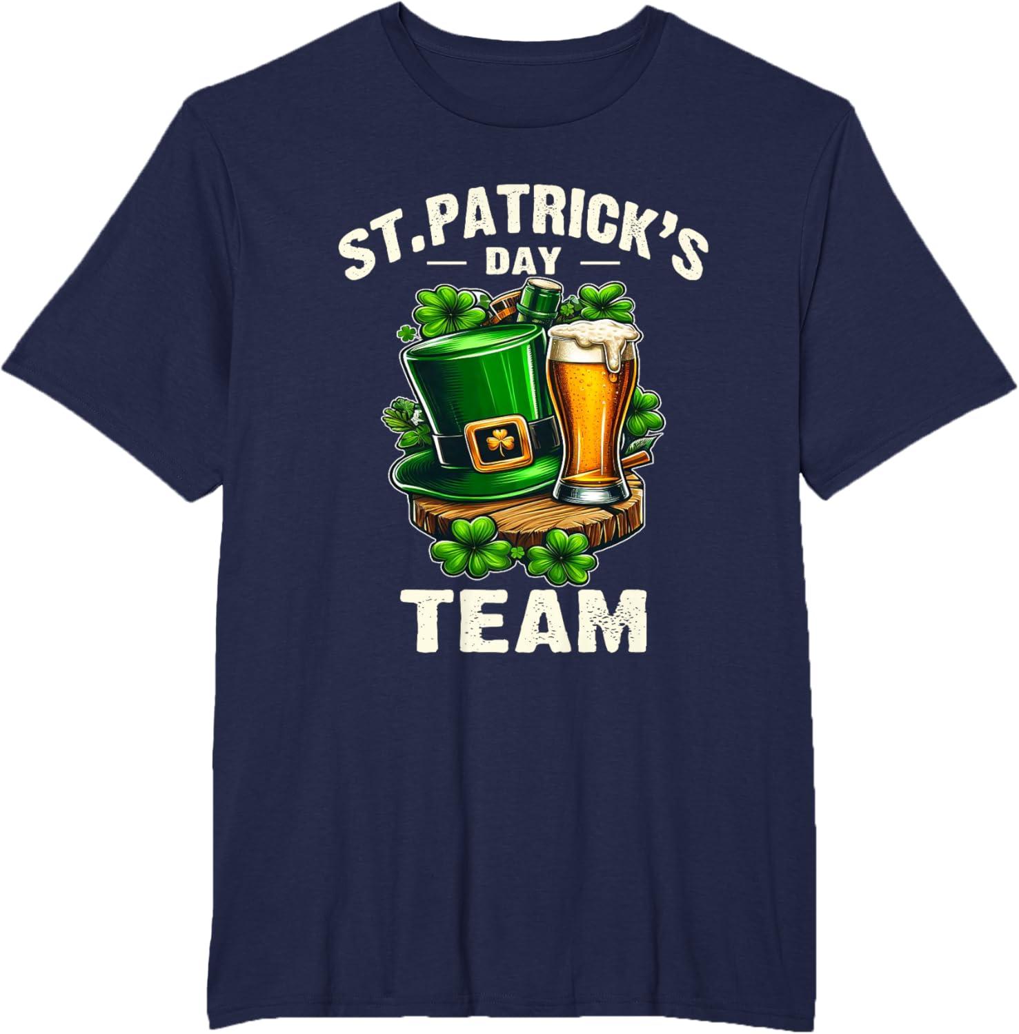 imageStPatricks Team lquipe De La Saint Patrick Bire Humour TShirtBleu Marine