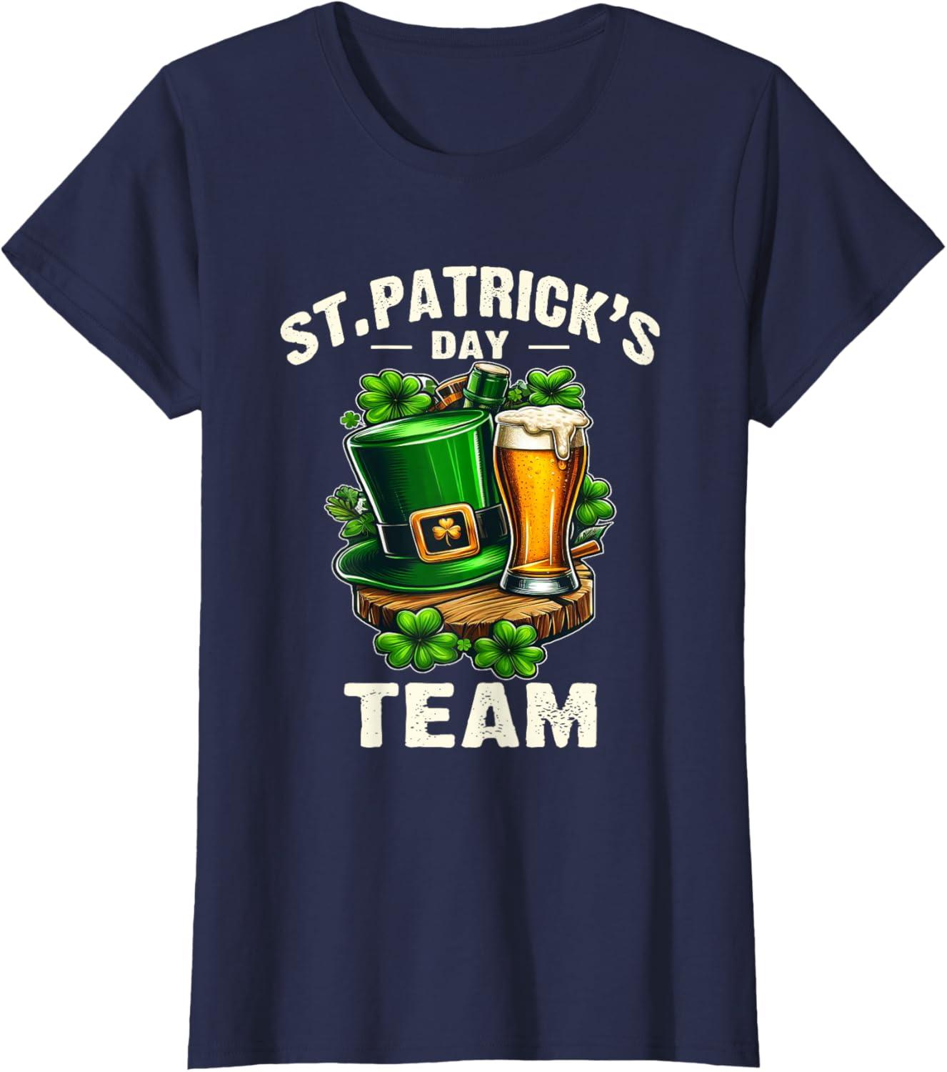 imageStPatricks Team lquipe De La Saint Patrick Bire Humour TShirtBleu Marine