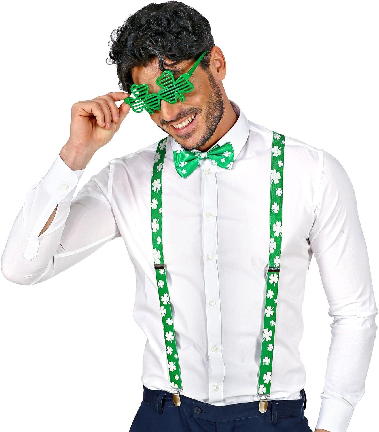 imageWIDMANN Unisex Santa set glasses suspenders and bow tieVert