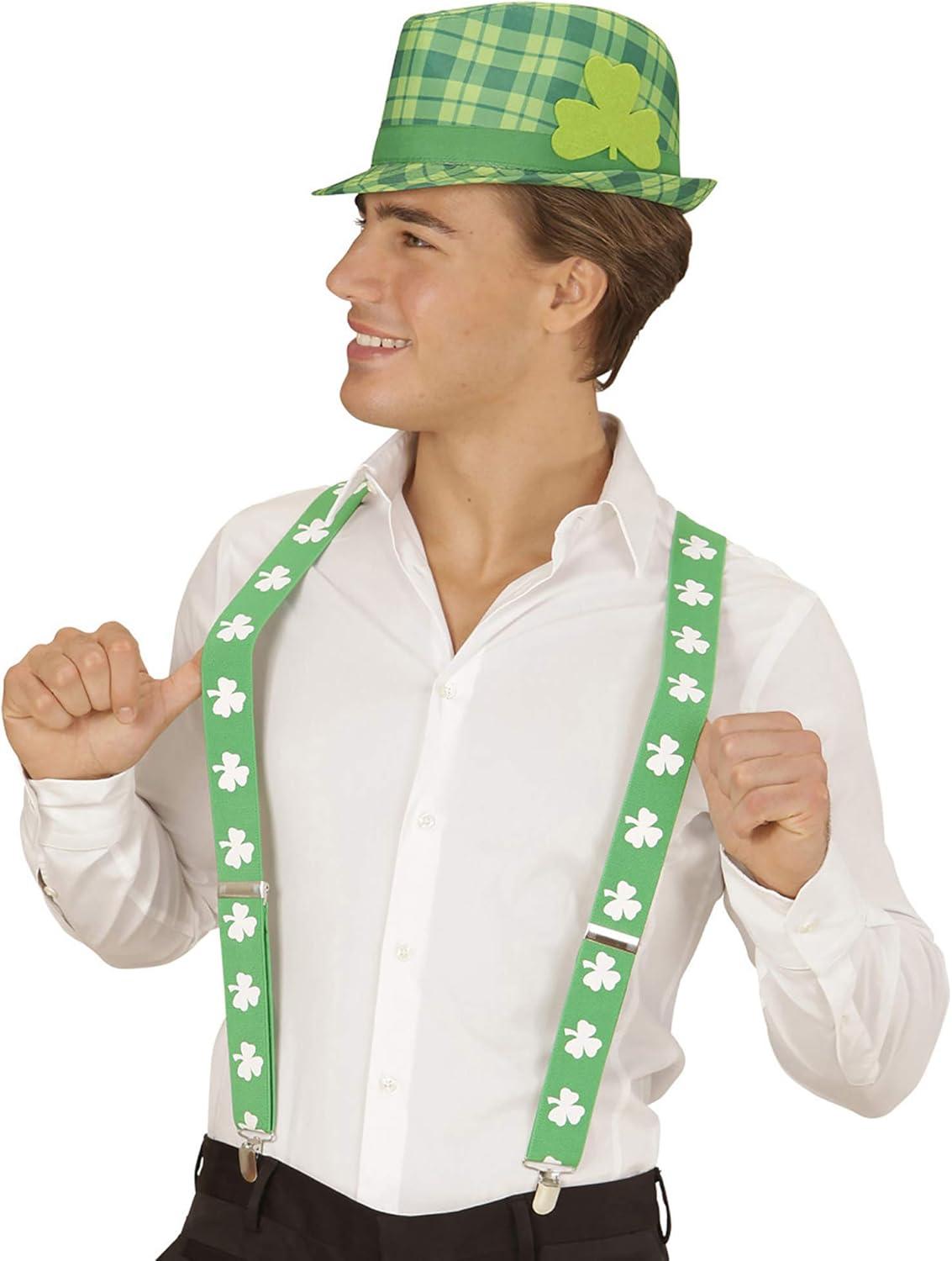 imageWidmann 14352 Chapeau Fedora Motif Saint Patrick avec trfle 4 Feuilles Vert IrlandaisVert