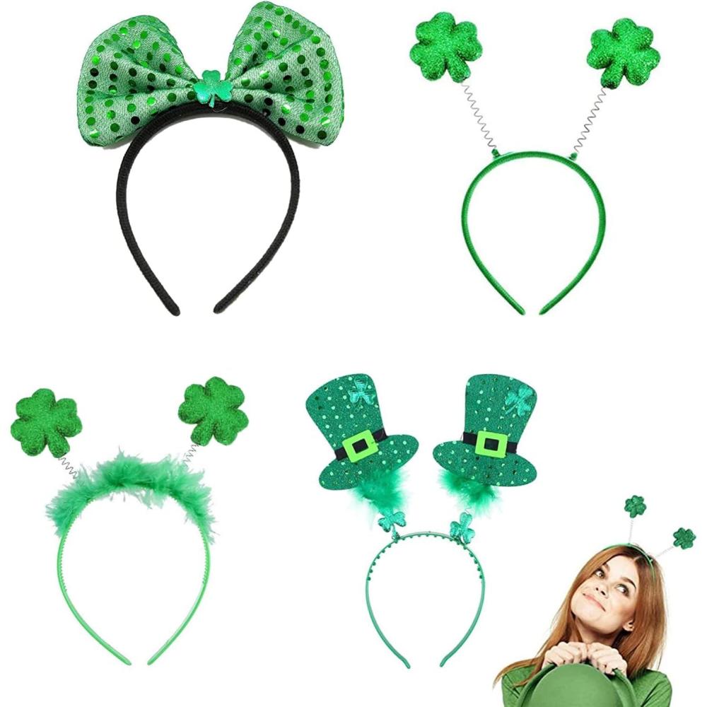 image4 pices bandeau accessoires de la SaintPatrick dcoration de trfle dcoration de la SaintPatrick accessoire de costume couvrechef fte irlandaise fte thme carnaval