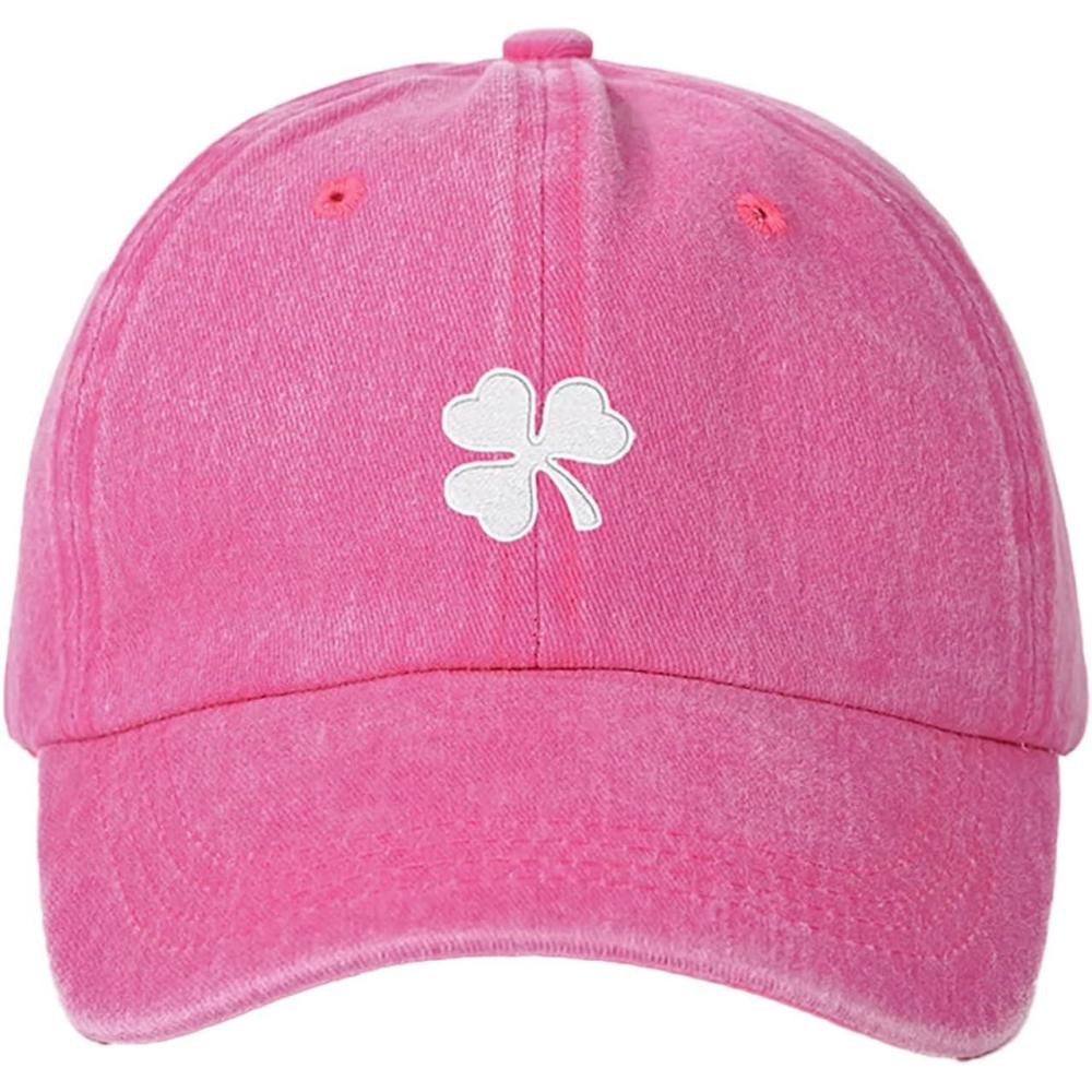 imageCasquette de baseball pour la SaintPatrick Chapeau brod trfle rglable Chapeaux irlandais pour homme et femme Accessoires de dguisement irlandaisrose vif