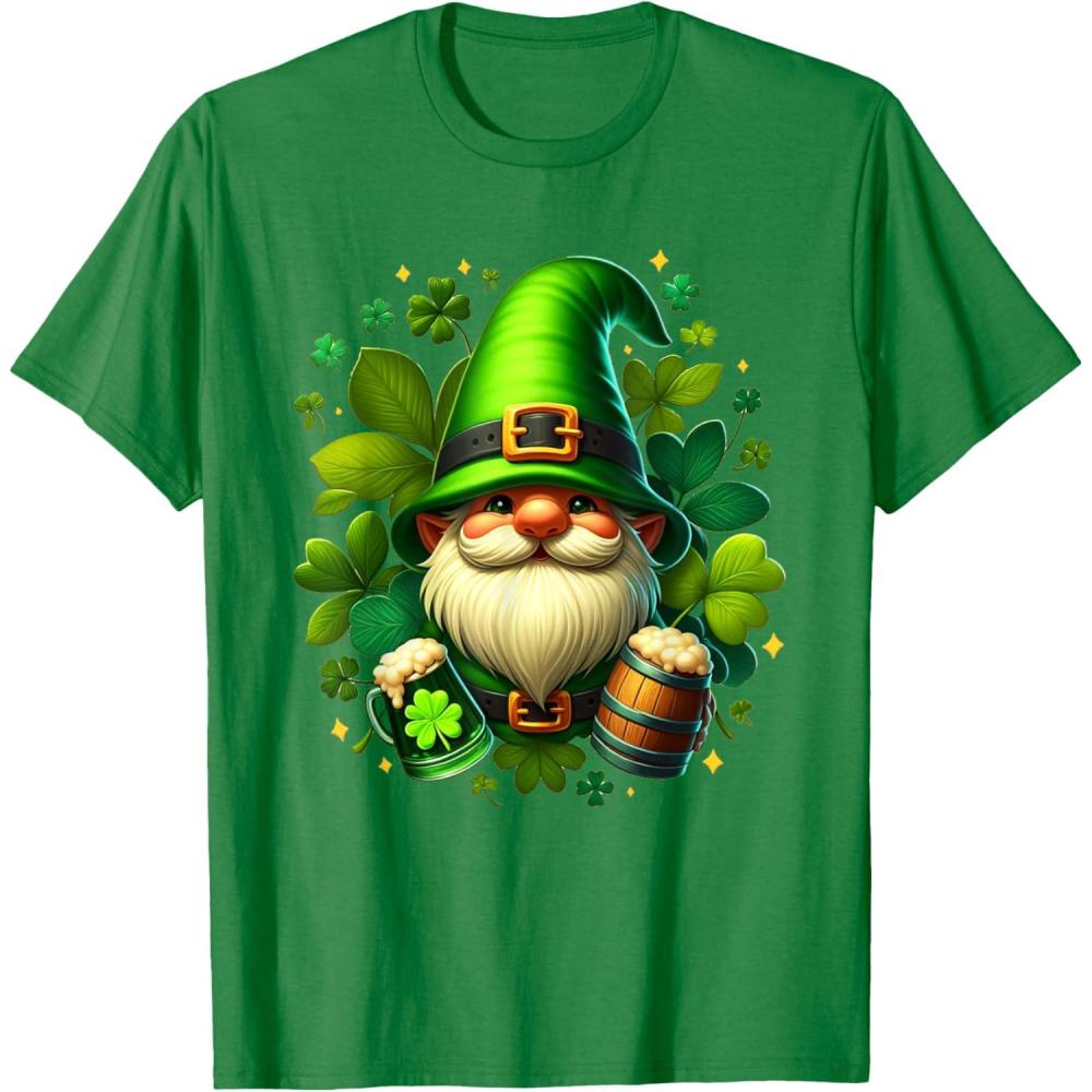 imageGNOME De La Saint Patrick Shamrock St Patricks GNOME TShirtVert Kelly