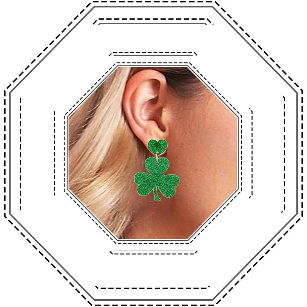 imageJovono Boucles doreilles de la SaintPatrick Boucles doreilles pendantes vertes irlandaises Accessoires doreille de fte pour femmes et filles hatleave