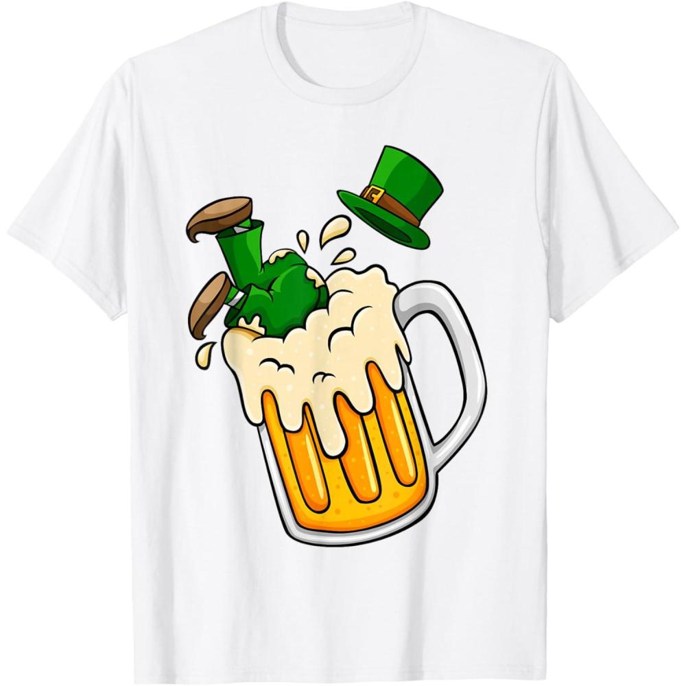 imageLeprechaun Jump into Beer St Patricks Day Adulte Homme Femme TShirtBlanc