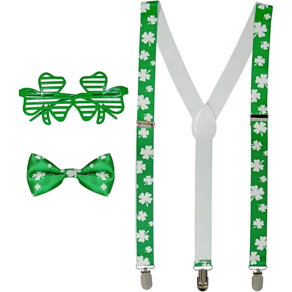 imageWIDMANN Unisex Santa set glasses suspenders and bow tieVert