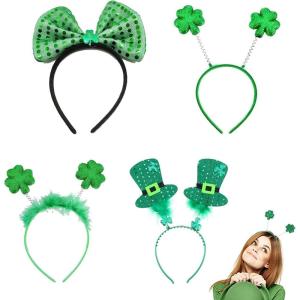 4 pièces bandeau accessoires de la Saint-Patrick décoration de trèfle décoration de la Saint-Patrick accessoire de costume couvre-chef fête irlandaise fête à thème carnaval