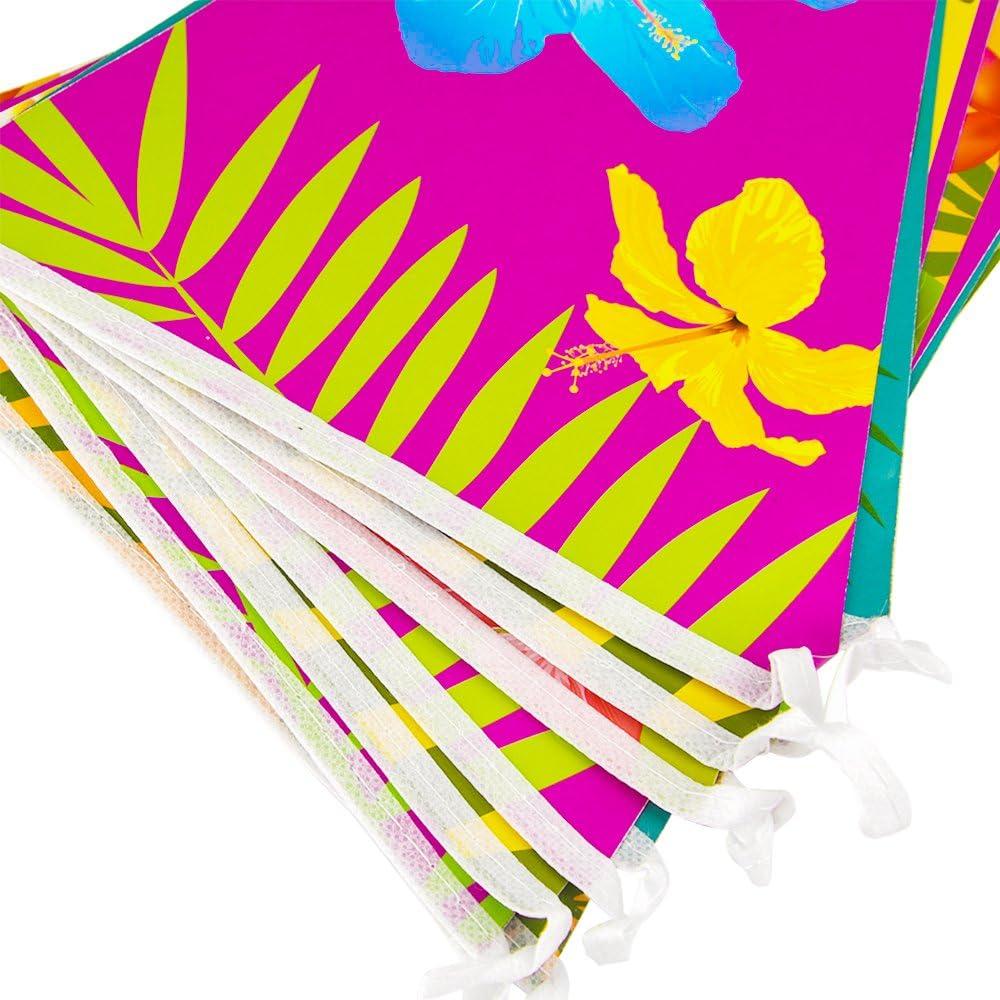 imageFEPITO 4 Pack Hawaen Bruant Bannire Luau Party Tropicale Fte Bruant Totalement 12 Mtres2 pcs