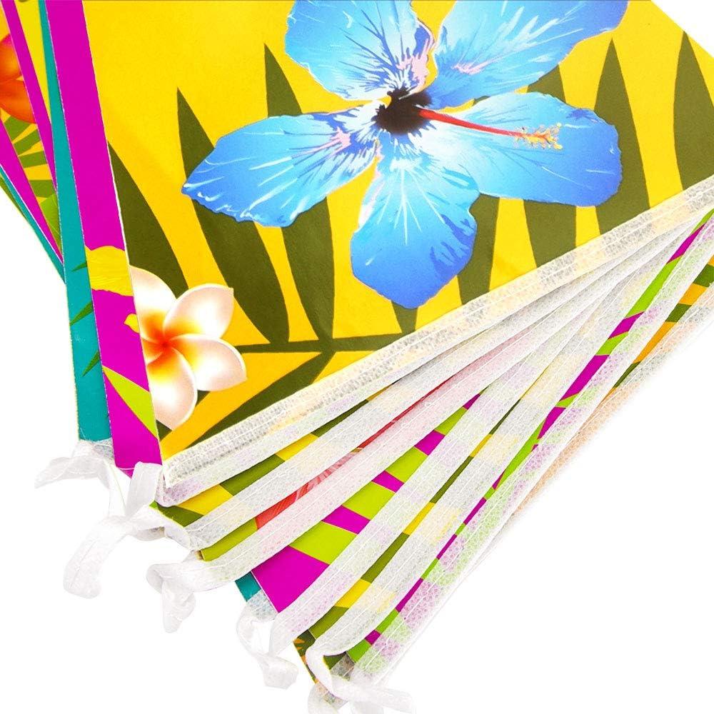 imageFEPITO 4 Pack Hawaen Bruant Bannire Luau Party Tropicale Fte Bruant Totalement 12 Mtres4 pcs