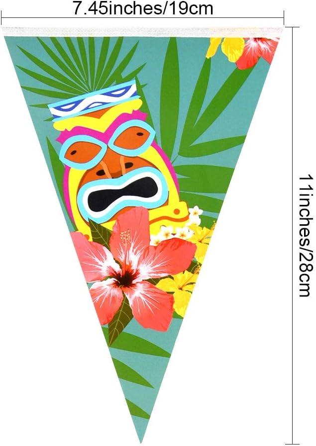 imageFEPITO 4 Pack Hawaen Bruant Bannire Luau Party Tropicale Fte Bruant Totalement 12 Mtres4 pcs