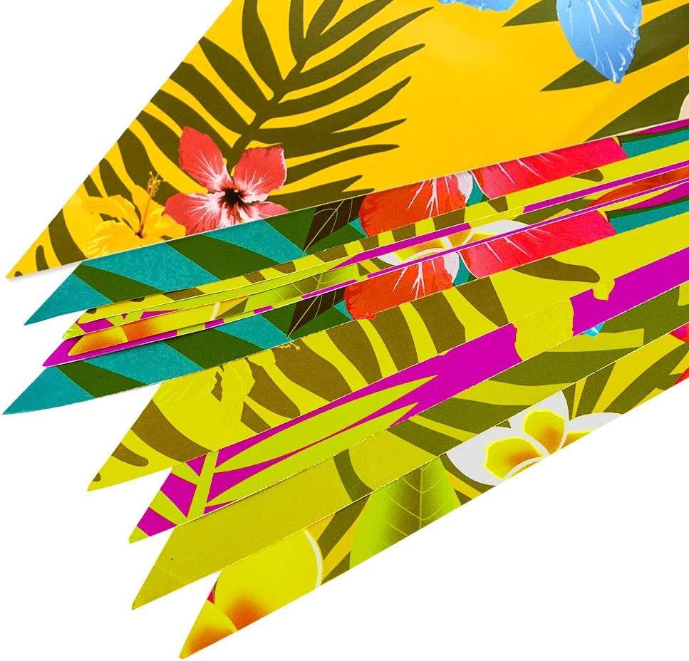 imageFEPITO 4 Pack Hawaen Bruant Bannire Luau Party Tropicale Fte Bruant Totalement 12 Mtres4 pcs