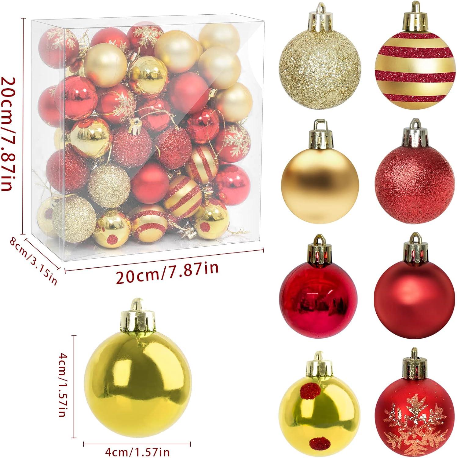 imageUten 50pcs Boules Dores de Nol Belles Suspendre pour Arbres de Nol Ftes Mariages Dcorations 4 cmCouleur6cm