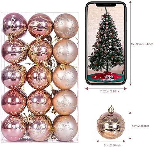 imageUten 50pcs Boules Dores de Nol Belles Suspendre pour Arbres de Nol Ftes Mariages Dcorations 4 cmRose6cm