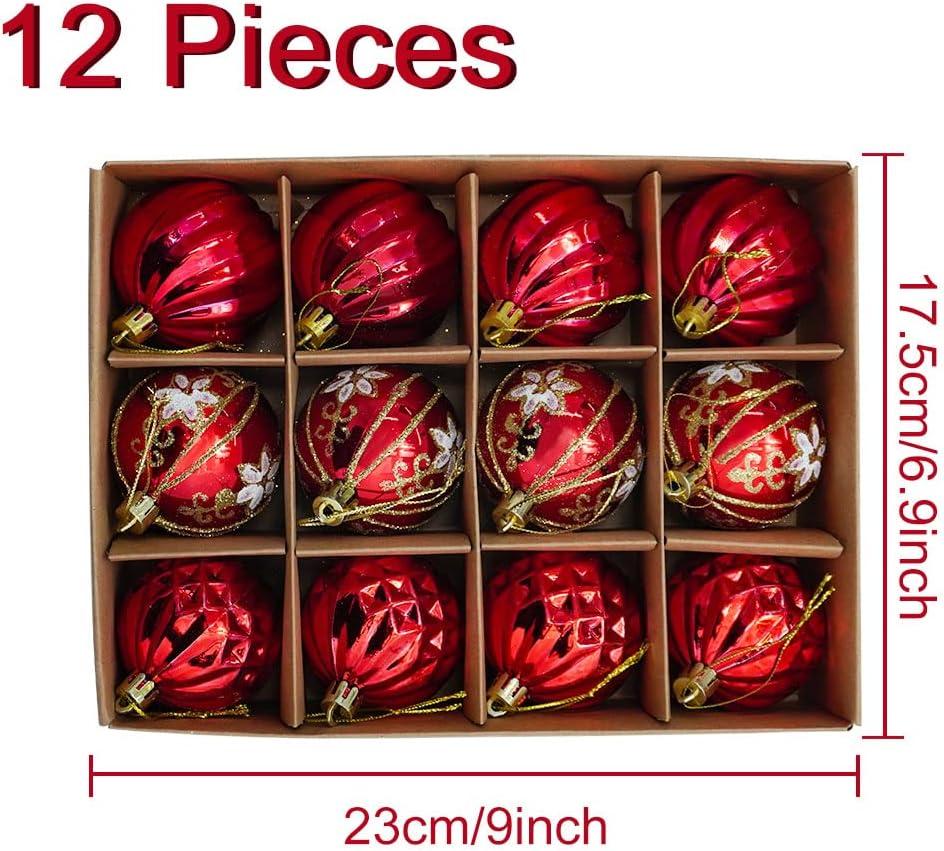 imageUten 50pcs Boules Dores de Nol Belles Suspendre pour Arbres de Nol Ftes Mariages Dcorations 4 cmRouge6cm
