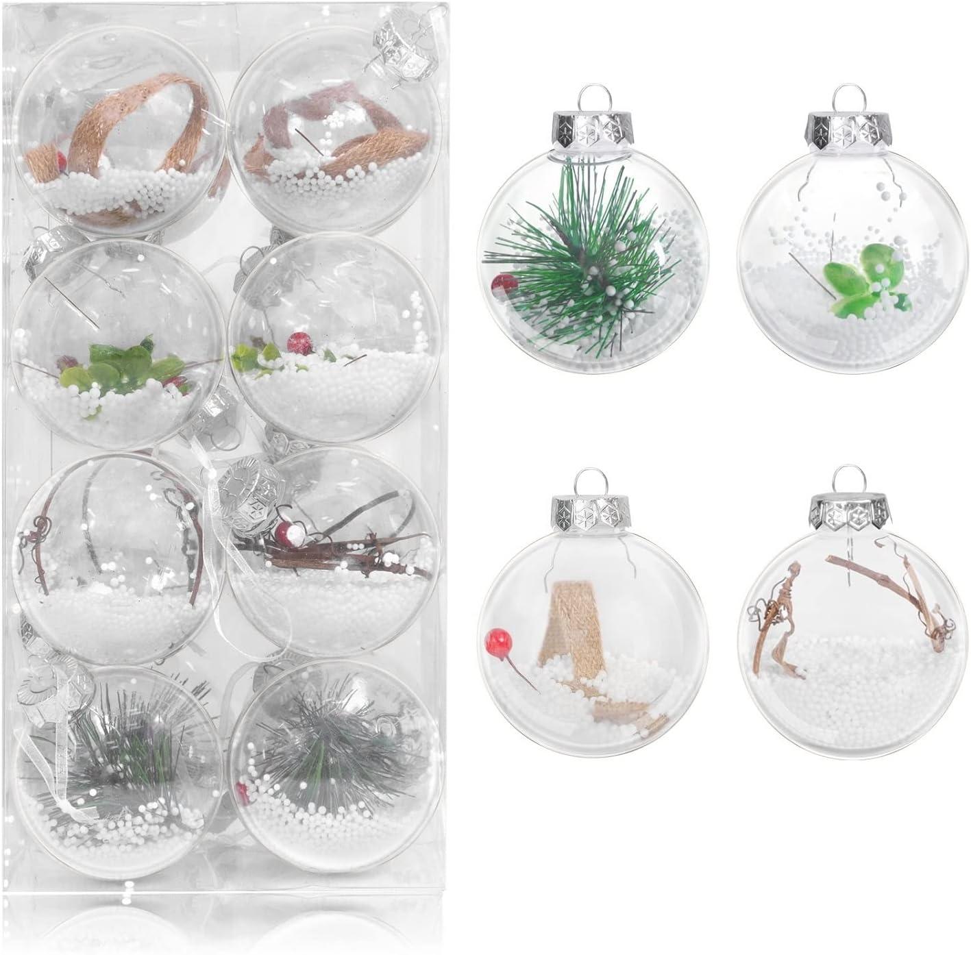 imageUten 50pcs Boules Dores de Nol Belles Suspendre pour Arbres de Nol Ftes Mariages Dcorations 4 cmTransparent8cm