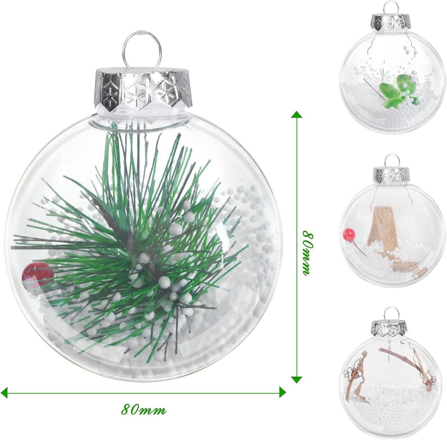 imageUten 50pcs Boules Dores de Nol Belles Suspendre pour Arbres de Nol Ftes Mariages Dcorations 4 cmTransparent8cm