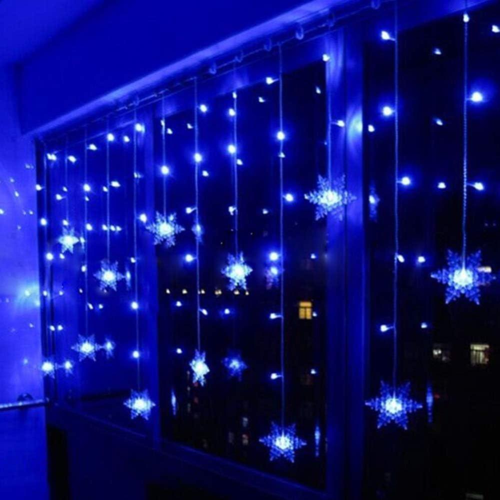 imageKlighten Rideau Lumineux Flocon de Neige 35M Guirlandes Lumineuses 96 LED 8 Modes dEclairage Decoration de Fentre Nol Mariage Anniversaire Maison Pati  Blanc FroidBleu