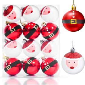 Uten 50pcs Boules Dorées de Noël Belles à Suspendre pour Arbres de Noël, Fêtes, Mariages, Décorations, 4 cm(Rouge Couleurs-6cm)