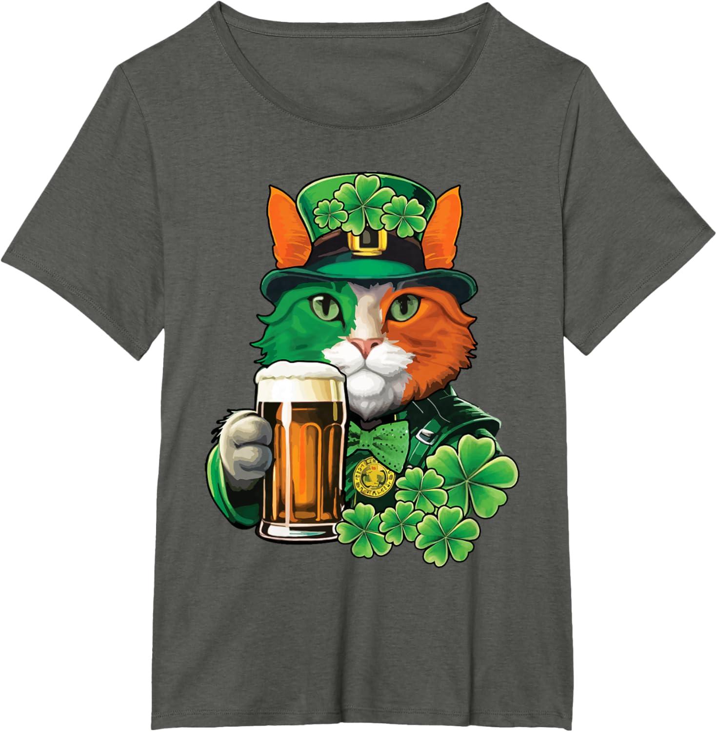 imageChat tenant de la bire St Patrick Day Saint Patrks Day TShirtAsphalte