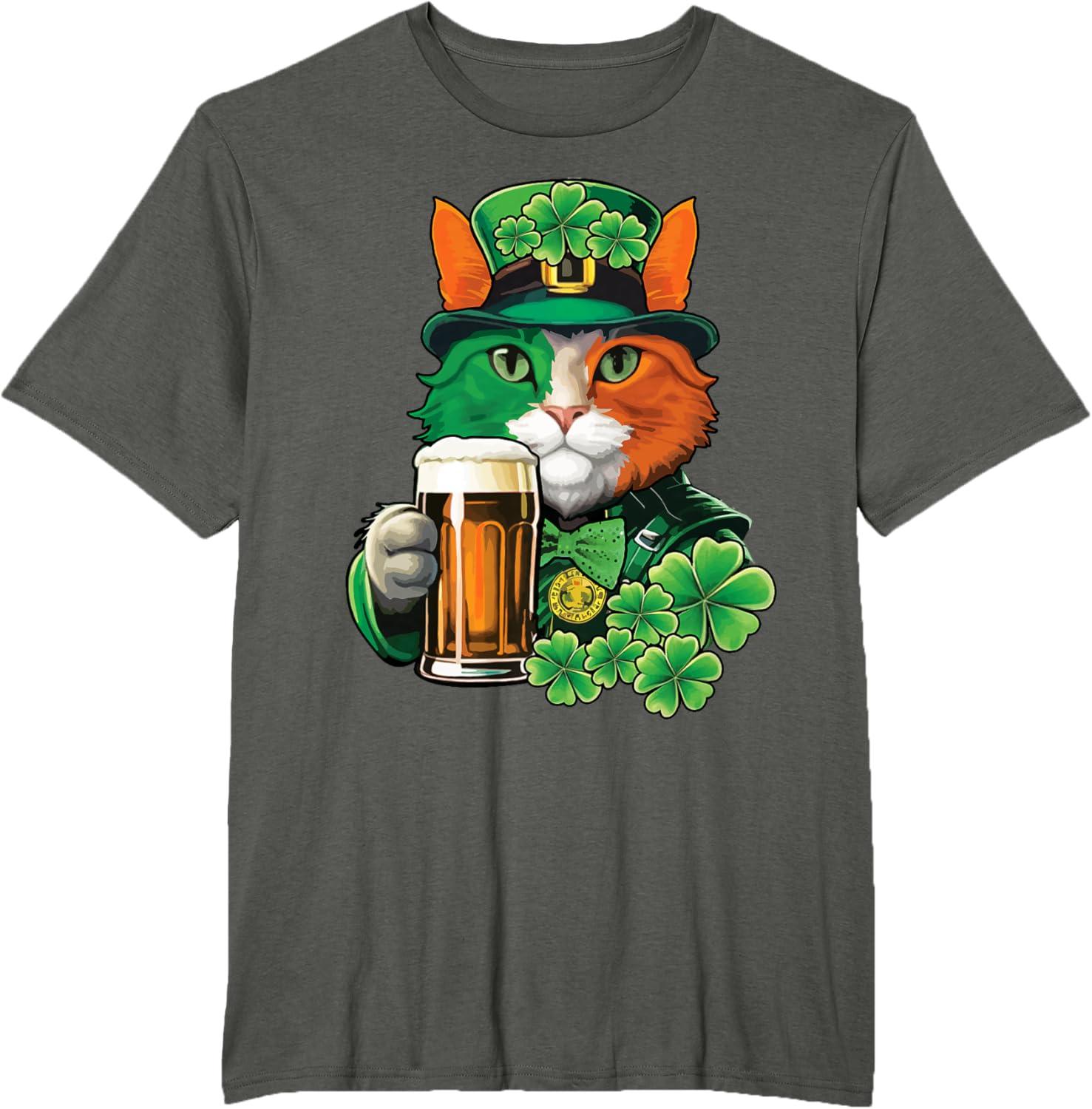 imageChat tenant de la bire St Patrick Day Saint Patrks Day TShirtAsphalte