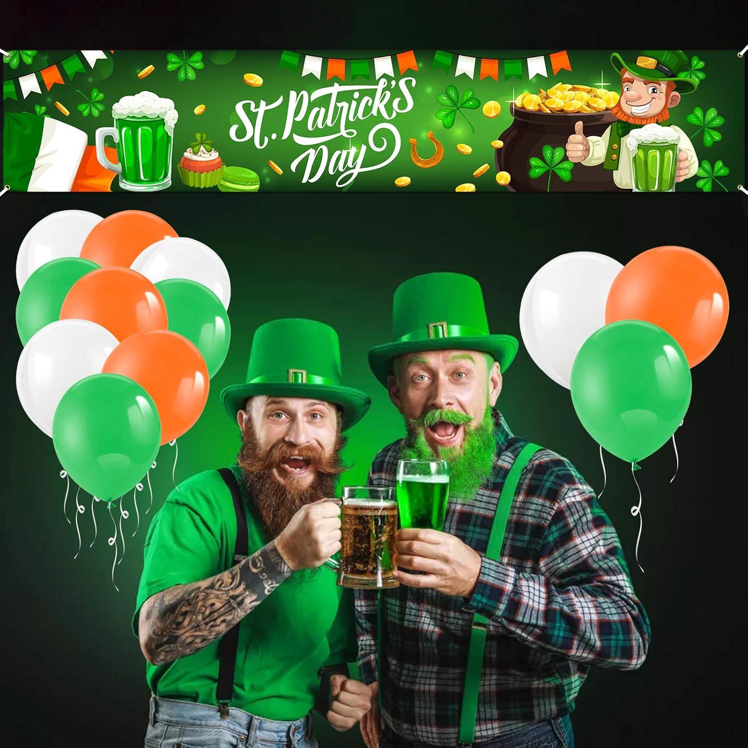imageHOWAF Longue Saint Patrick Bannire pour SaintPatrick Dcoration Irlandaise Bannire Parade Drapeau pour Saint Patrick Table Mur Jardin Dcoration pour SaintPatrick Intrieur Extrieur 210 40cm