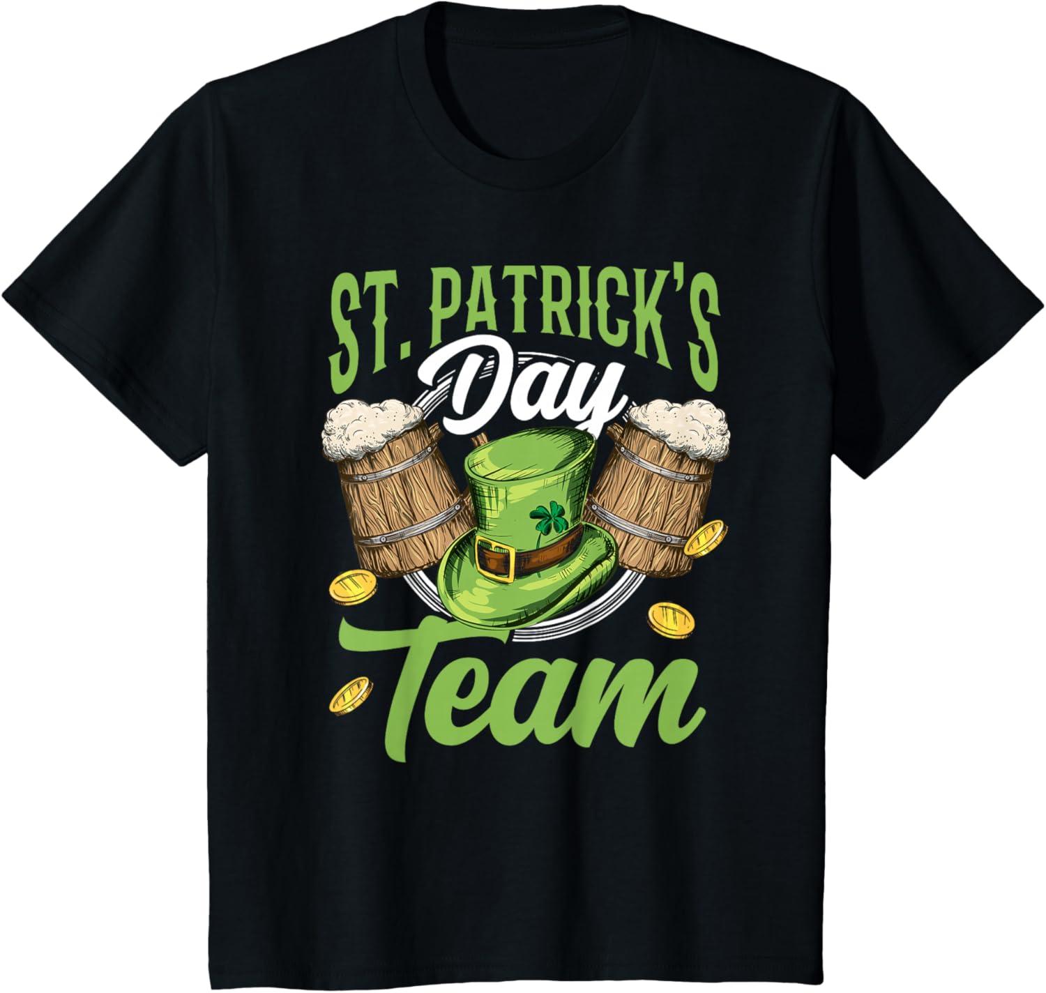 imageLquipe De La SaintPatrick St Fte Des Patricks Irlande TShirtNoir