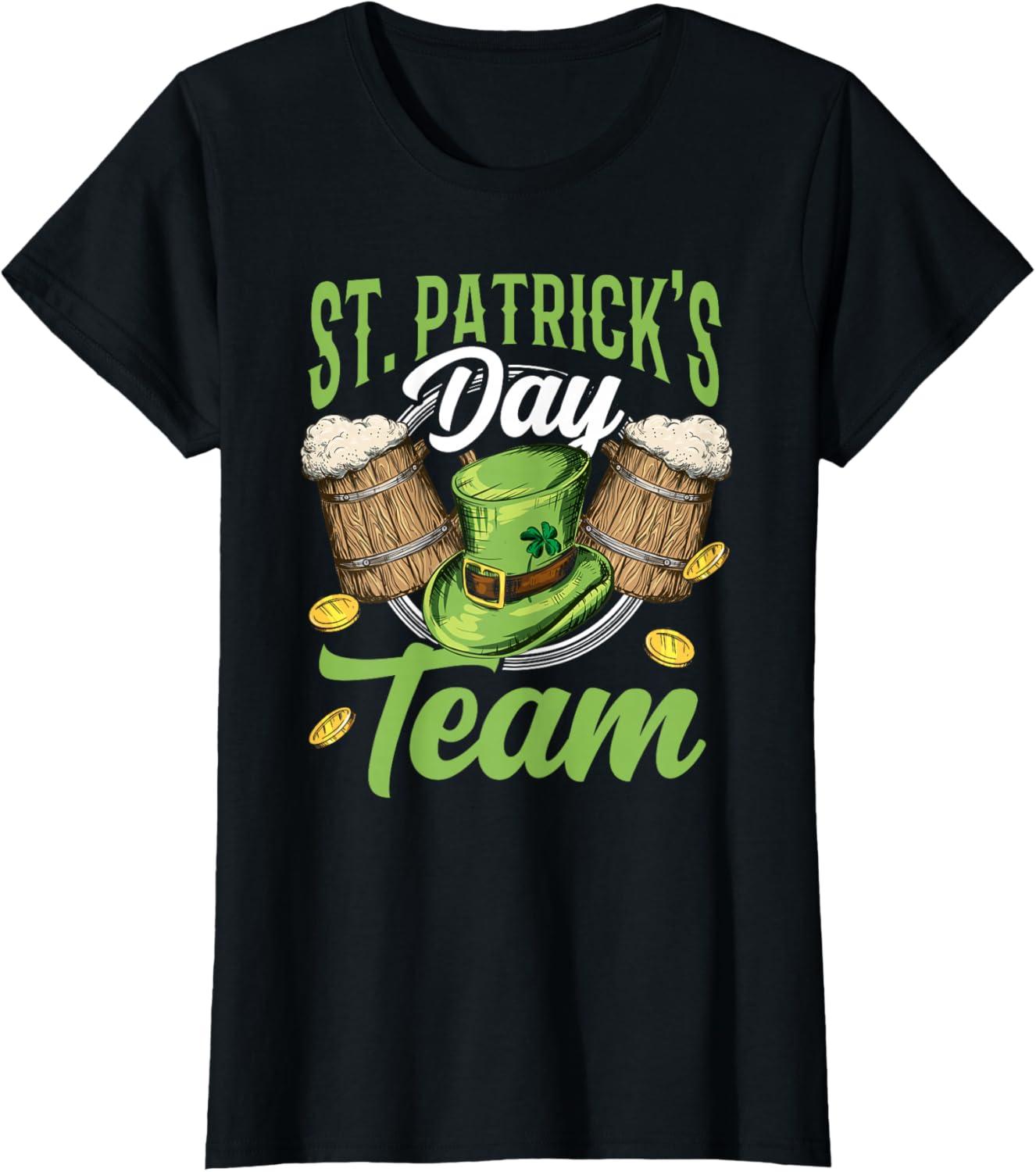 imageLquipe De La SaintPatrick St Fte Des Patricks Irlande TShirtNoir