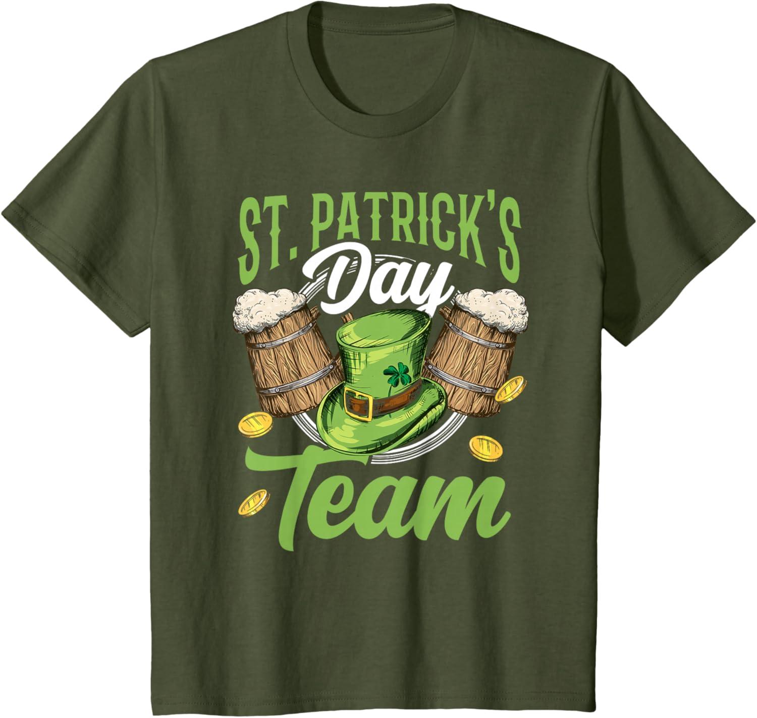 imageLquipe De La SaintPatrick St Fte Des Patricks Irlande TShirtOlive