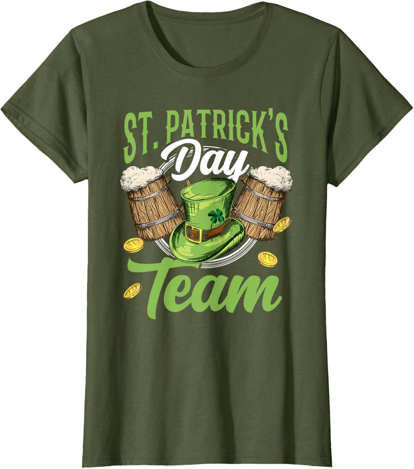 imageLquipe De La SaintPatrick St Fte Des Patricks Irlande TShirtOlive