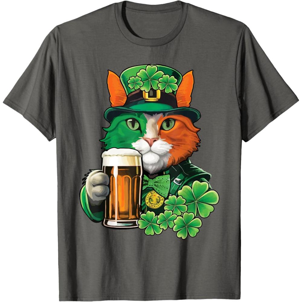 imageChat tenant de la bire St Patrick Day Saint Patrks Day TShirtAsphalte