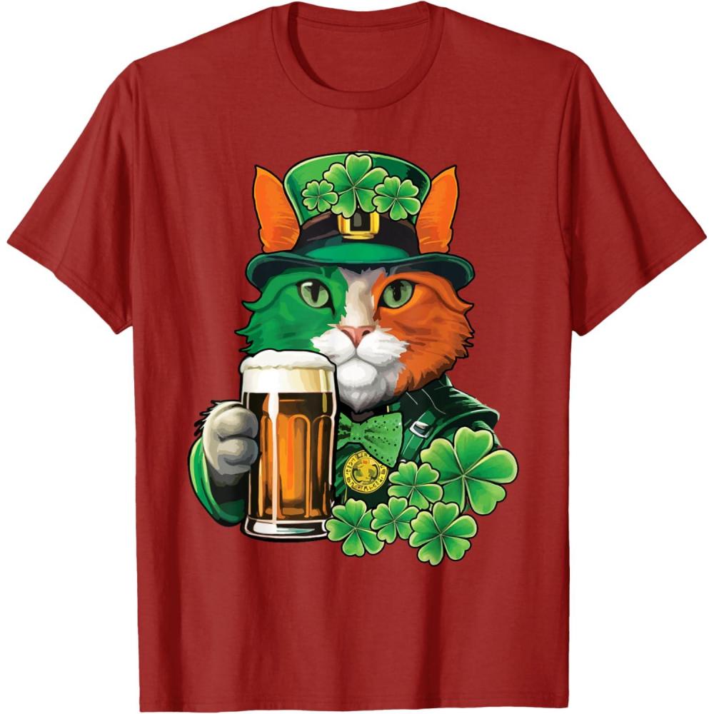 imageChat tenant de la bire St Patrick Day Saint Patrks Day TShirtCanneberge