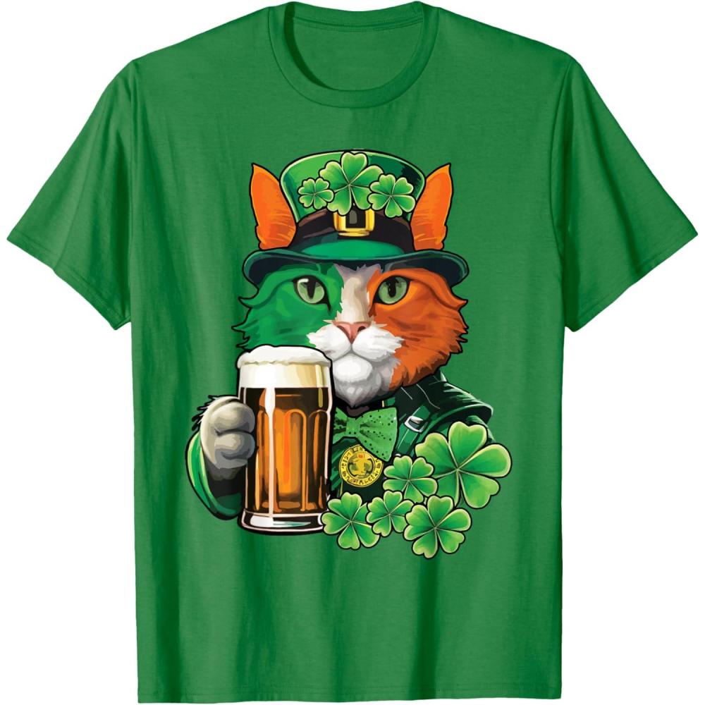imageChat tenant de la bire St Patrick Day Saint Patrks Day TShirtVert Kelly