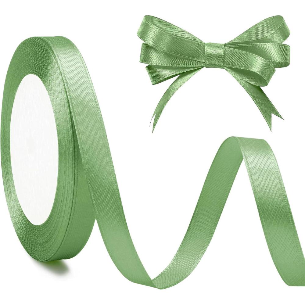 imageRuban de satin blanc 4 cm x 23 m Large pour sapin de Nol mariage cadeau Grand tissu pour dcoration de mariageVieux Vert