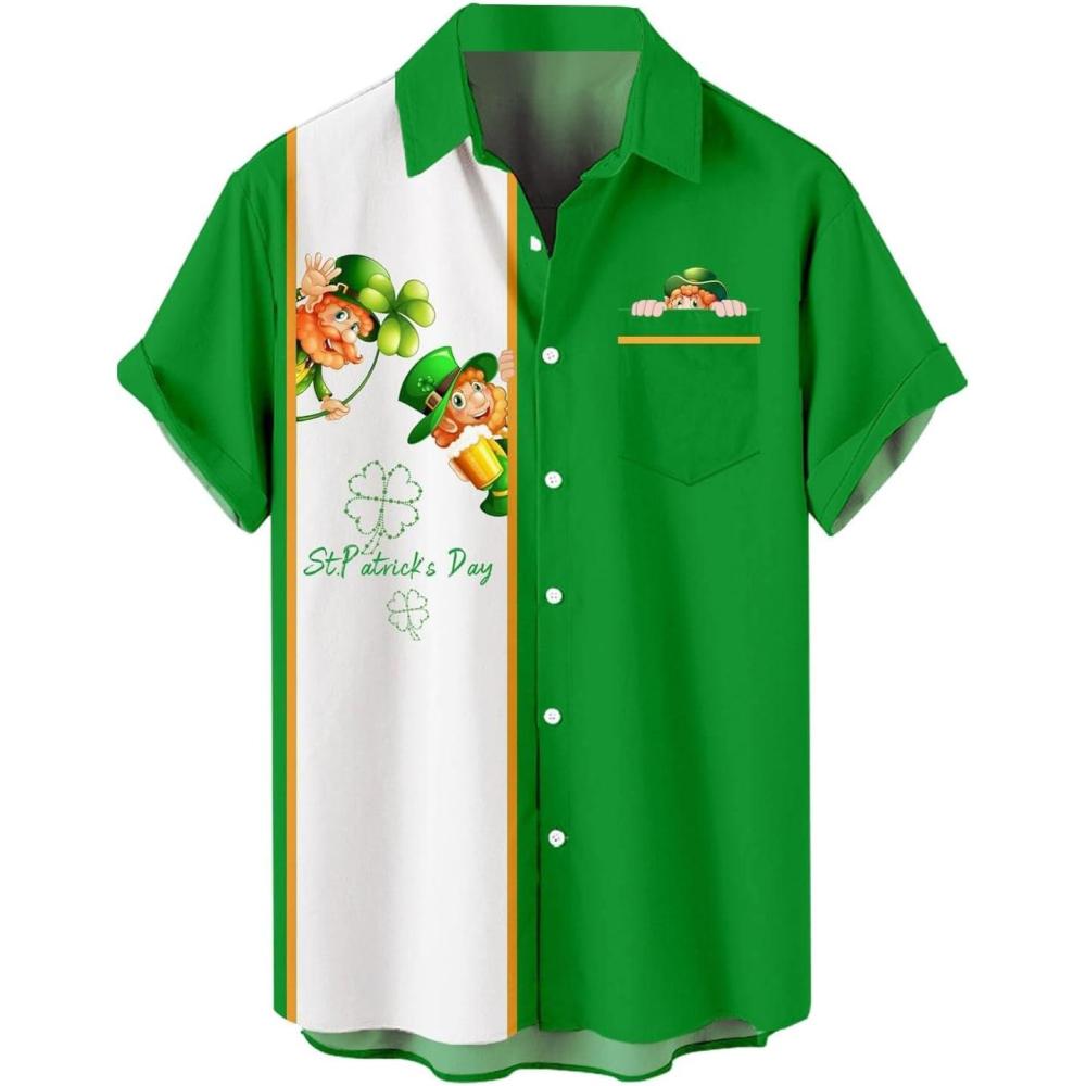imageSaint Patrick Chemise hawaenne boutonne Manches Courtes pour HommeBlanc