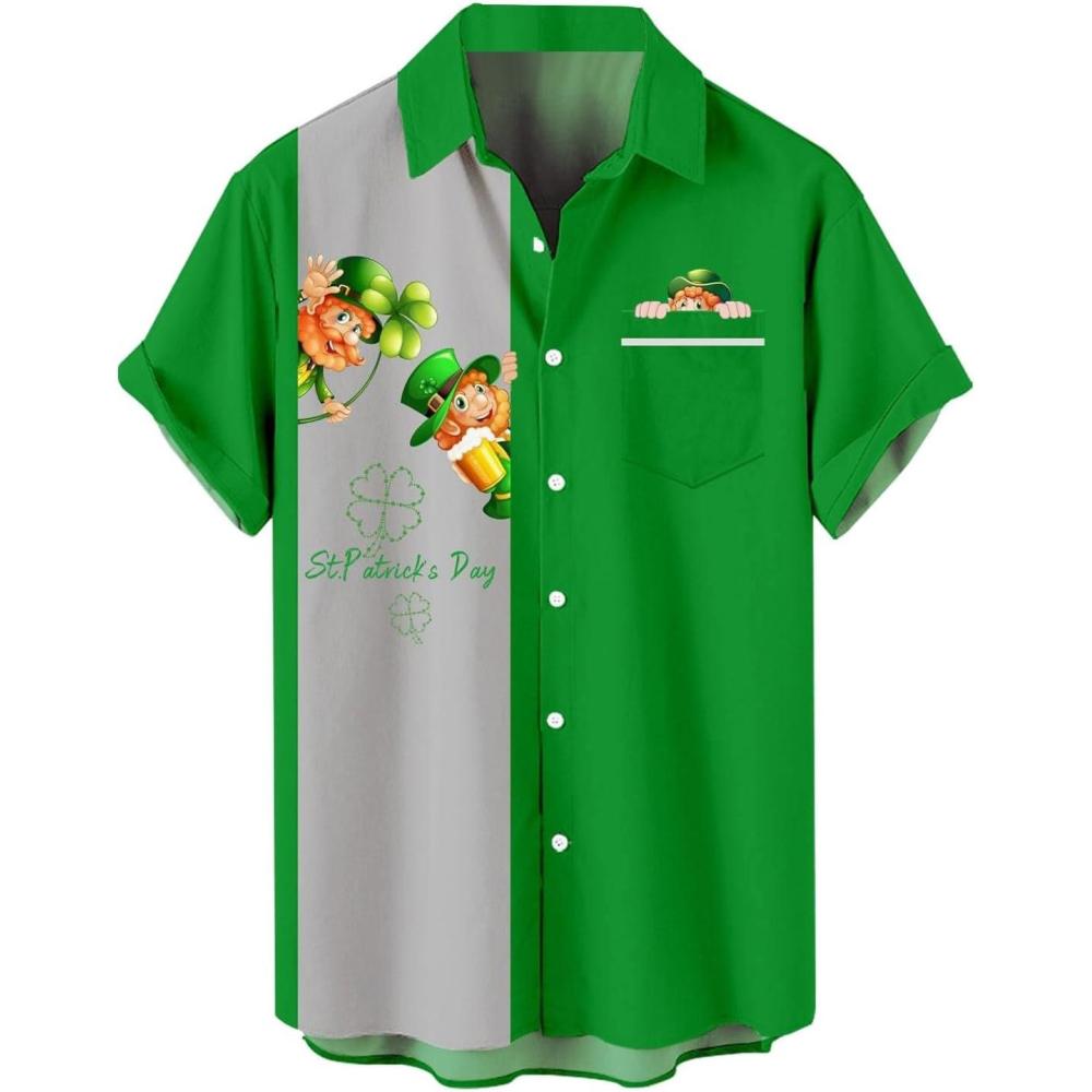 imageSaint Patrick Chemise hawaenne boutonne Manches Courtes pour HommeGris