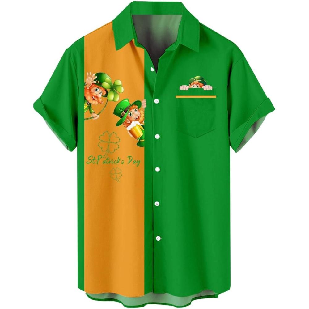 imageSaint Patrick Chemise hawaenne boutonne Manches Courtes pour HommeJaune