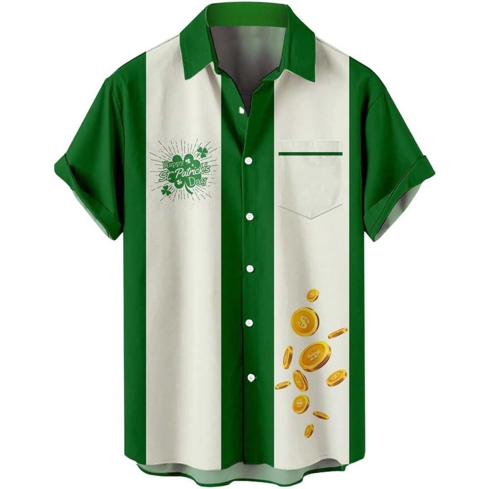 imageSaint Patrick Chemise hawaenne boutonne Manches Courtes pour HommeZ01 Blanc