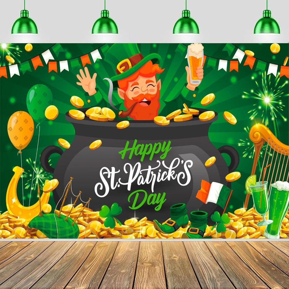 imageToile de Fond de la SaintPatrick 71x43Toile de Fond de Happy St Patricks Day Fond de Photographie de la Saint Patrick pour St Patrick Decoration