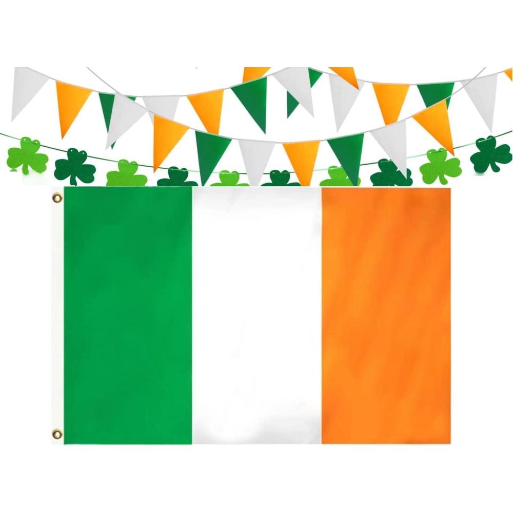 imageiZoeL Saint Patrick Decoration Saint Patrick Accessoires Saint Patrick Ballon St Patrick Bannire Irlandais Flag Irlandais Guirlande Photomaton Confettis Trfle pour Bar Maison Fte SaintPatrick