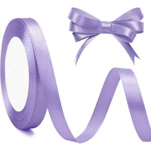 Ruban de satin blanc 4 cm x 23 m – Large pour sapin de Noël, mariage, cadeau – Grand tissu pour décoration de mariage(Lilas)