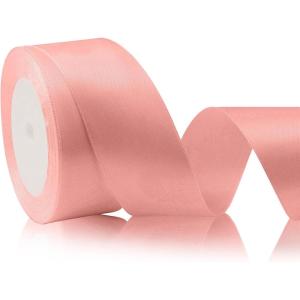 Ruban de satin blanc 4 cm x 23 m – Large pour sapin de Noël, mariage, cadeau – Grand tissu pour décoration de mariage(Or rose)