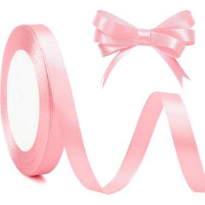Ruban de satin blanc 4 cm x 23 m – Large pour sapin de Noël, mariage, cadeau – Grand tissu pour décoration de mariage(Rose)