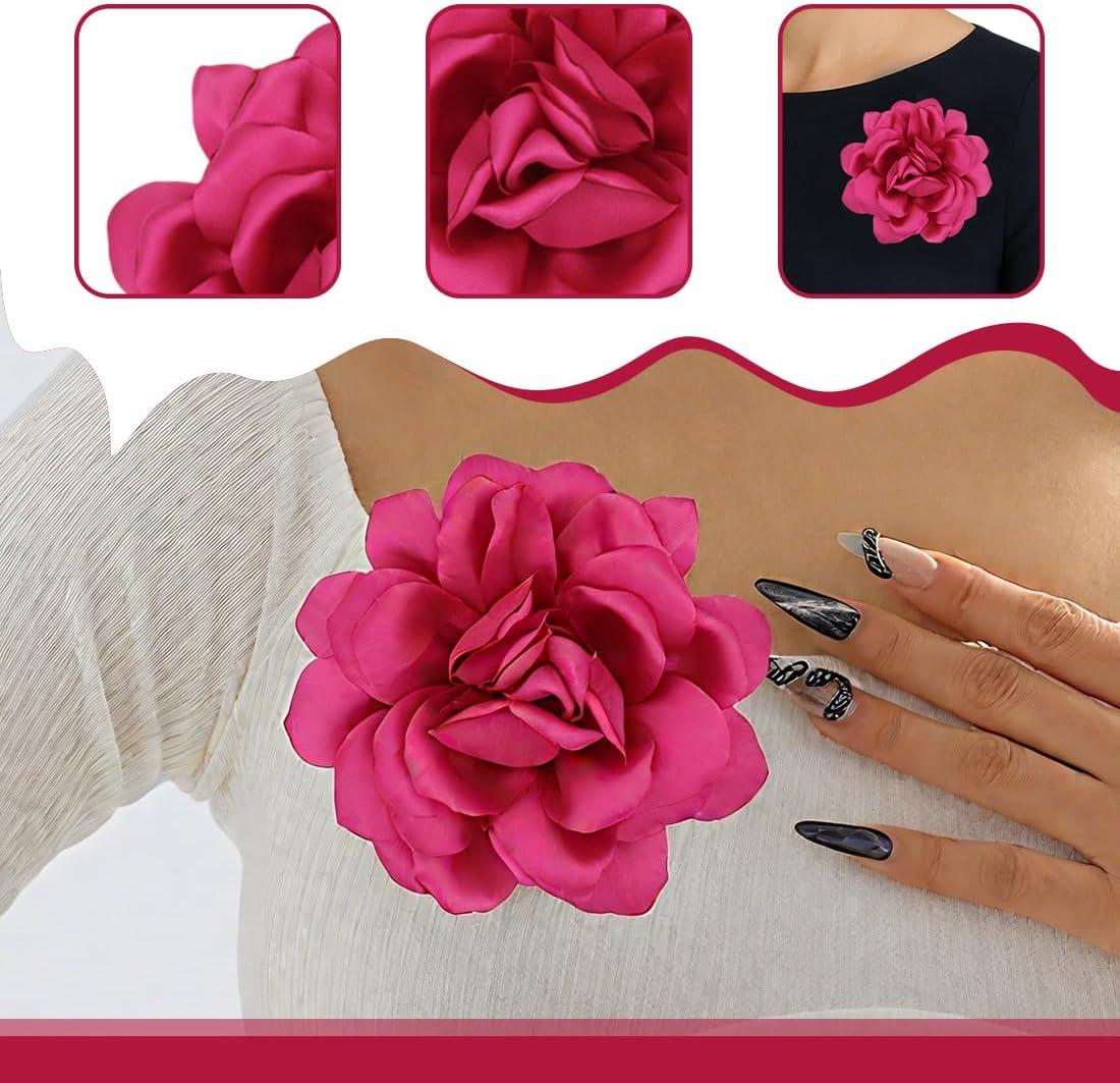 image2 Pices de broche de fleurs de roses broche fleur tissu classique lgante faite la main approprie pour le mariage la fte