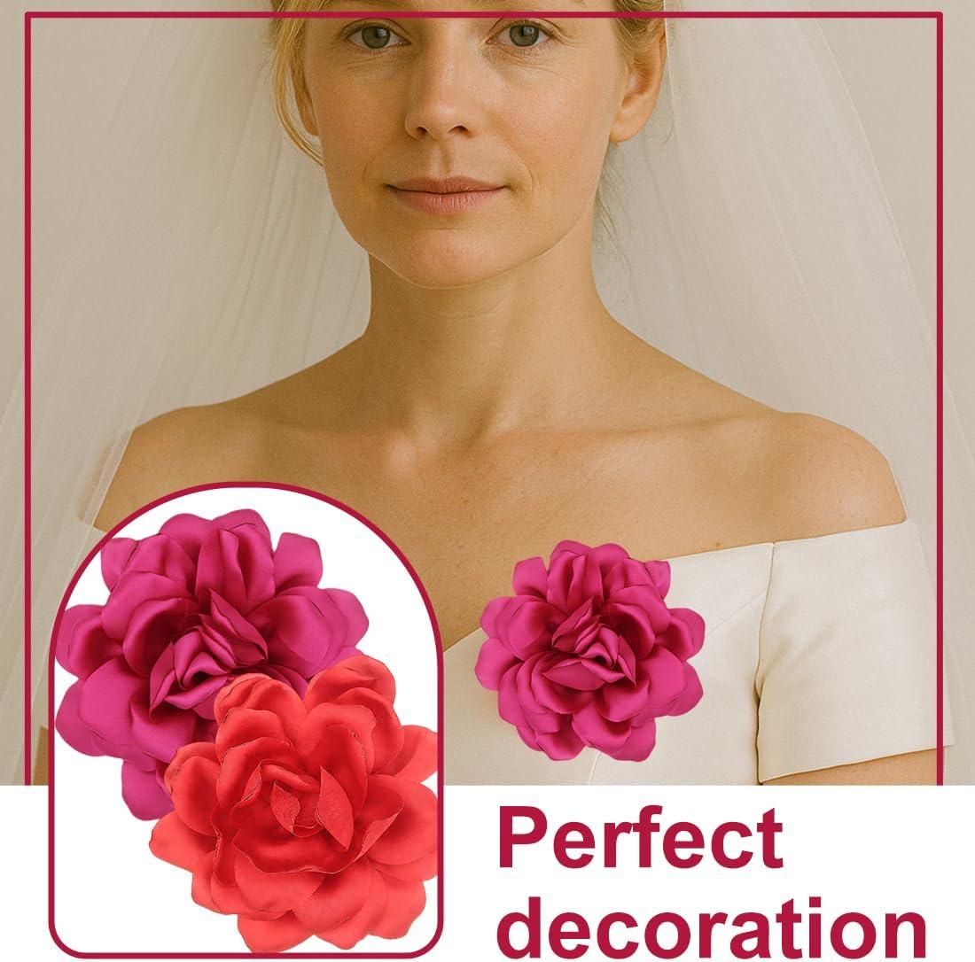 image2 Pices de broche de fleurs de roses broche fleur tissu classique lgante faite la main approprie pour le mariage la fte